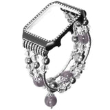 Apple Grey / 38mm / 40mm Apple Watch Series 5 4 3 2 Band, Agate Wrist Belt Metal Case Luxury Accessories for Women 38mm, 40mm, 42mm, 44mm