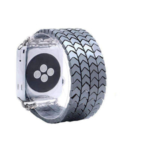 Apple Hematite Beads Apple Watch Strap V Shape Watchband For iWatch Men Women  44mm/ 40mm/ 42mm/ 38mm Elastic Bracelet Replacement Wrist Band