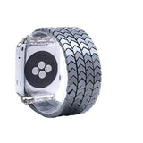 Hematite Beads Apple Watch Strap V Shape Watchband For iWatch Elastic Bracelet Replacement Wrist Band