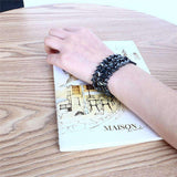Apple Hematite Beads Apple Watch Strap V Shape Watchband For iWatch Men Women  44mm/ 40mm/ 42mm/ 38mm Elastic Bracelet Replacement Wrist Band
