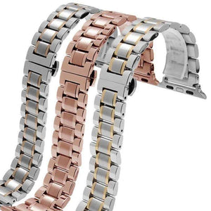 Apple Hot sell quality stainless steel watchbands black gold bracelet with adapter fit apple watch Series 1 2 3 4 44mm/ 40mm/ 42mm/ 38mm