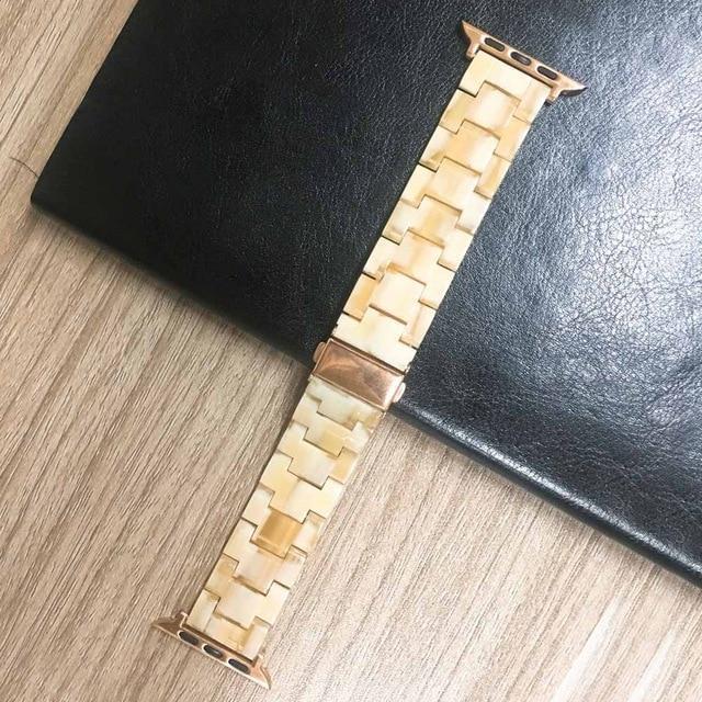 Apple Khaki / 40mm Apple Watch Series 5 4 3 2 Band, Resin Watcband Ceramic Clock Belt 38mm, 40mm, 42mm, 44mm