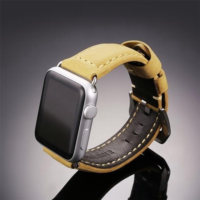Apple Light brown / 38mm and 40mm Faux Leather watchbands strap for apple watch band 40mm 44mm 42mm 38mm for iWatch series 1 2 3 4 bracelet
