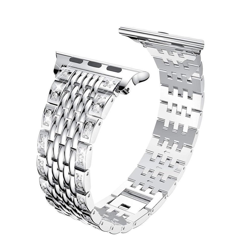 Apple Link bracelet strap For Apple watch band 42mm 38mm iwatch 4 band 44mm 40mm Diamond Stainless steel watchband Apple watch 4/3/2/1