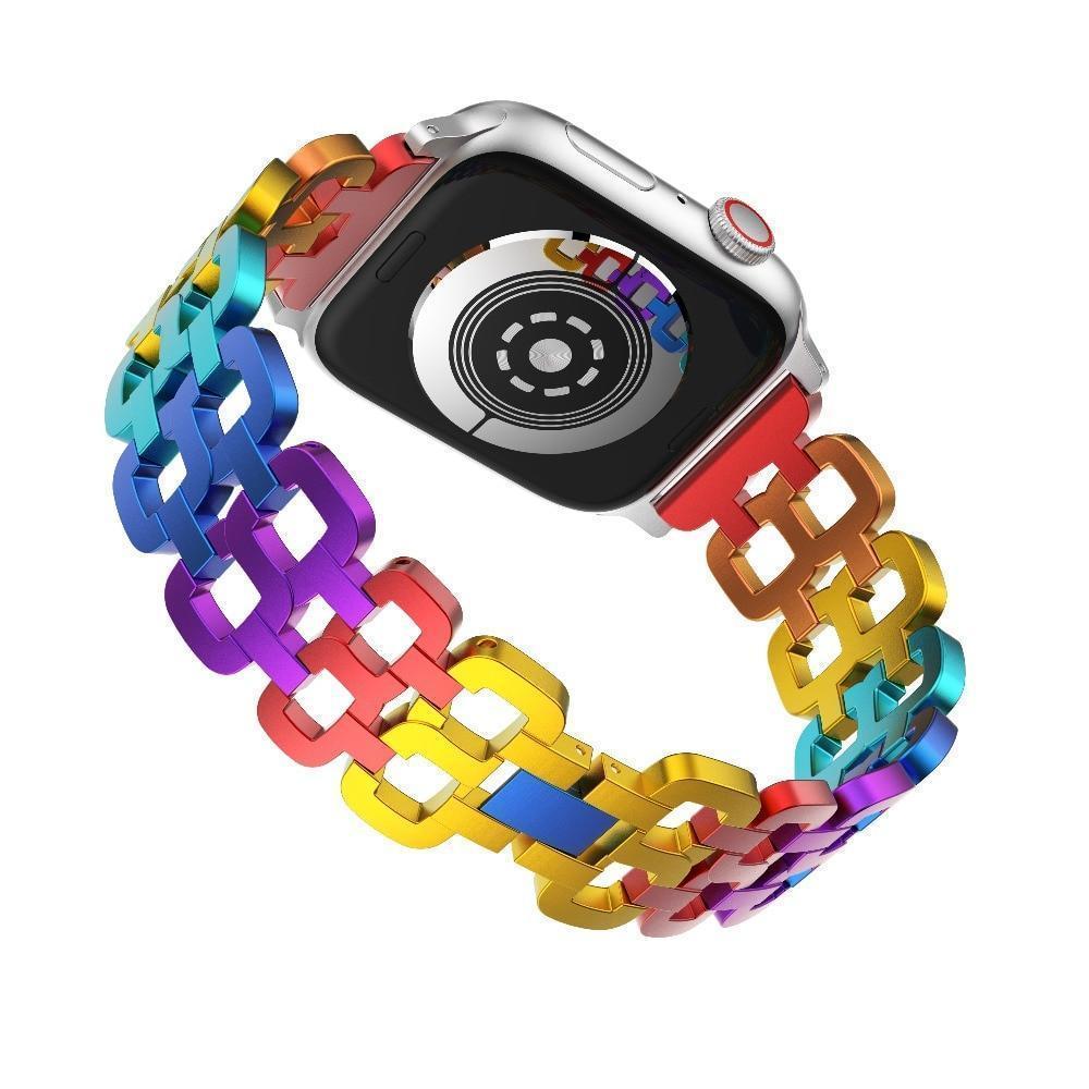 Apple Luxury Rainbow Aluminium Alloy Watch band Strap For Apple Watch 38/40mm 42/44mm Bracelet Strap for Apple Watch Series1 2 3 4