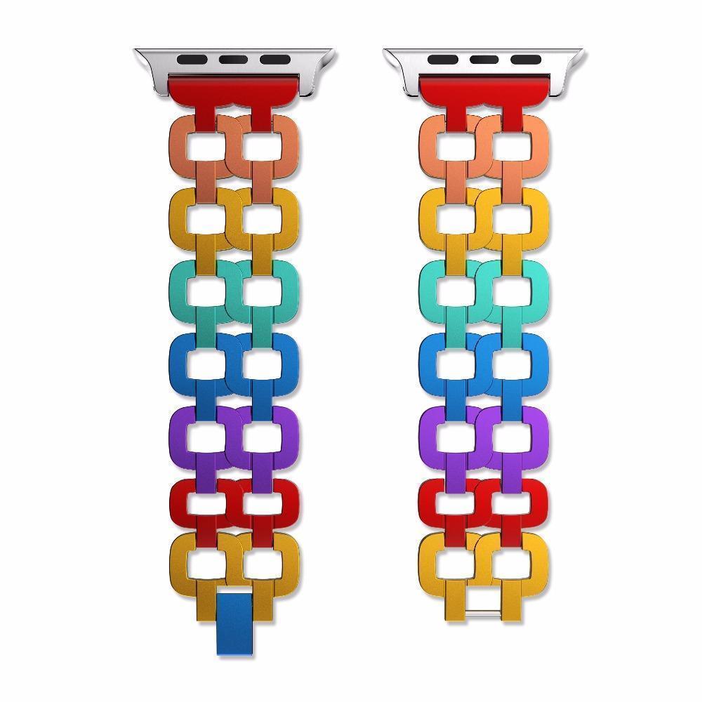 Apple Luxury Rainbow Aluminium Alloy Watch band Strap For Apple Watch 38/40mm 42/44mm Bracelet Strap for Apple Watch Series1 2 3 4