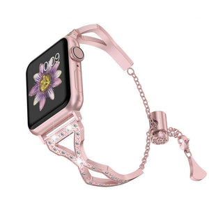 Apple New Diamond watch bands for Apple Watch 38mm 40mm 42mm 44mm Stainless Steel strap Women Bracelet for iWatch Series 4 3 2