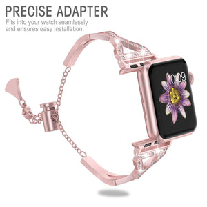 Apple New Diamond watch bands for Apple Watch 38mm 40mm 42mm 44mm Stainless Steel strap Women Bracelet for iWatch Series 4 3 2