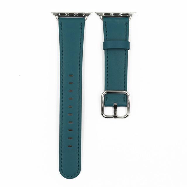 Apple Peacock blue / 38mm / 40mm Apple Watch Series 5 4 3 2 Band, Classic Buckle Band for iWatch Calf Leather With Square Buckle Modern Design 38mm, 40mm, 42mm, 44mm
