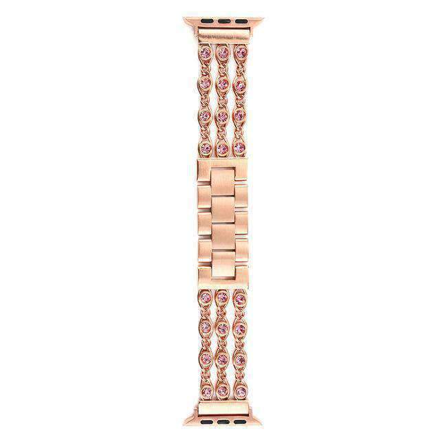 Apple Pink / 38MM Apple Watch band, Bling Crystal Rhinestone Diamond Stainless Steel Link Bracelet Strap, Series 1 2 3 4 iwatch  44mm/ 40mm/ 42mm/ 38mm