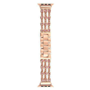 Apple Pink / 38MM Apple Watch band, Bling Crystal Rhinestone Diamond Stainless Steel Link Bracelet Strap, Series 1 2 3 4 iwatch  44mm/ 40mm/ 42mm/ 38mm