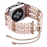 Apple Watch Bands Women Fashion Pearl Bracelet Cuff Strap
