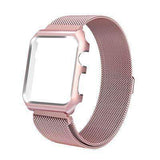 Apple pink gold / 38mm band case Apple Watch band Milanese mesh magnetic Loop stainless steel metal Strap & Watch Case bundle  42mm 44mm iwatch 4/3/2/1 38mm 40 mm Bracelet Watchband - USA Fast Shipping