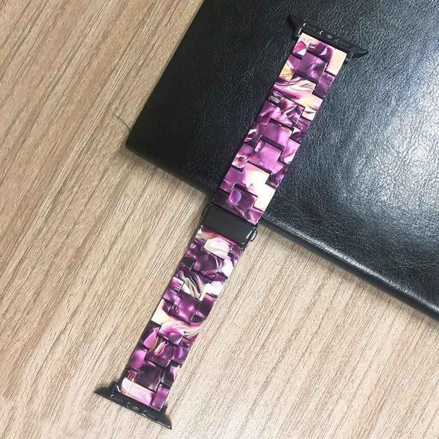 Apple Purple / 40mm Apple Watch Series 5 4 3 2 Band, Resin Watcband Ceramic Clock Belt 38mm, 40mm, 42mm, 44mm