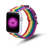 Apple Rainbow / 42mm / 44mm Apple Watch Series 5 4 3 2 Band, Nylon Rainbow Sport Smart Watch Strap 38mm, 40mm, 42mm, 44mm