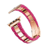 Apple Rose / 38mm / 40mm Apple Watch Series 5 4 3 2 Band, Cellulose Acetate Made Strap for iWatch 38mm, with Metal Links Bracelet Smart Wristband
