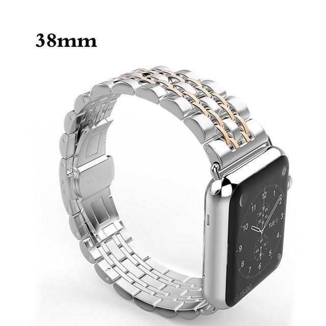 Apple rose gold / 38mm / 40mm Apple Watch Series 5 4 3 2 Band, Luxury metal Stainless Steel rolex Strap Bracelet Wrist Belt for iWatch 38mm, 40mm, 42mm, 44mm US Fast Shipping