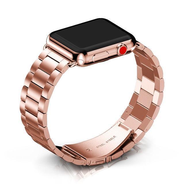 Apple Rose Gold / 38mm / 40mm Apple Watch Series 5 4 3 2 Band, Matte Stainless Steel, Metal Links Bracelet Smart Watch Strap 38mm, 40mm, 42mm, 44mm