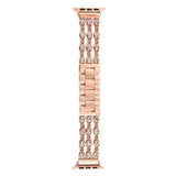 Apple Rose Gold / 38MM Apple Watch band, Bling Crystal Rhinestone Diamond Stainless Steel Link Bracelet Strap, Series 1 2 3 4 iwatch  44mm/ 40mm/ 42mm/ 38mm