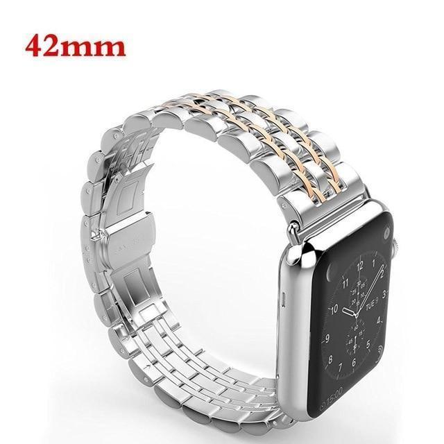Apple rose gold / 42mm / 44mm Apple Watch Series 5 4 3 2 Band, Luxury metal Stainless Steel rolex Strap Bracelet Wrist Belt for iWatch 38mm, 40mm, 42mm, 44mm US Fast Shipping