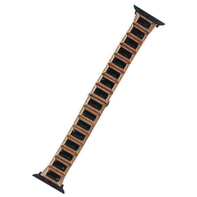 Apple Rose Gold Black / 38mm / 40mm Apple Watch Series 5 4 3 2 Band, Luxury Diamond Bling for Women Butterfly Buckle Metal Strap 38mm, 40mm, 42mm, 44mm