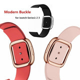 Apple Rose gold Modern Buckle Leather Band for Apple Watch 44mm 40mm  42mm 38mm Replacement Wristband for iWatch Series 4 3 2