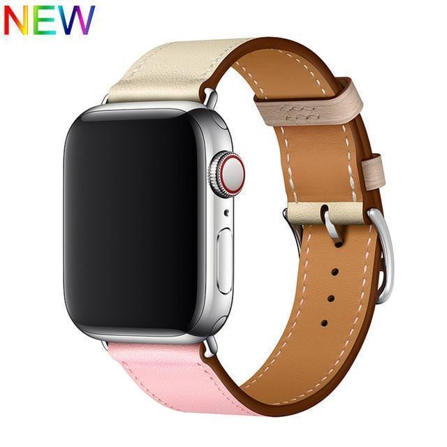 Apple Sakura Craie Argile / 38mmor 40mm Apple watch Leather Strap For  herm band 4 3 iwatch band 42mm 38mm 44mm 40mm  bracelet for apple watch 4, US Fast Shipping
