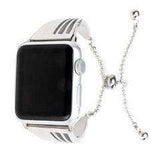 Apple Silver / 38mm/40mm Apple Watch band cuff, Stainless Steel strap, Fits Series 1 2 3 4 5 44mm, 40mm, 42mm, 38mm Luxury iwatch Bracelet