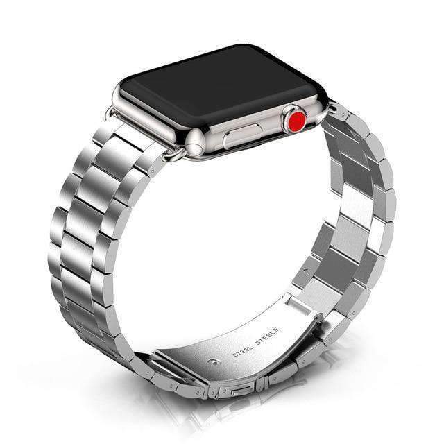 Apple Silver / 38mm / 40mm Apple Watch Series 5 4 3 2 Band, Matte Stainless Steel, Metal Links Bracelet Smart Watch Strap 38mm, 40mm, 42mm, 44mm