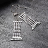 Apple Silver / 38mm / 40mm Apple Watch Series 5 4 3  Band, Luxury Bling Cuff Diamond iwatch Strap For Women 38mm, 40mm, 42mm, 44mm