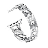 Apple Silver / 38mm Apple Watch Series 5 4 3 2 Band, Women Ladies Watch Bracelet, Fashionable Diamond Cowboy Chains Strap Metal Link 38mm, 40mm, 42mm, 44mm