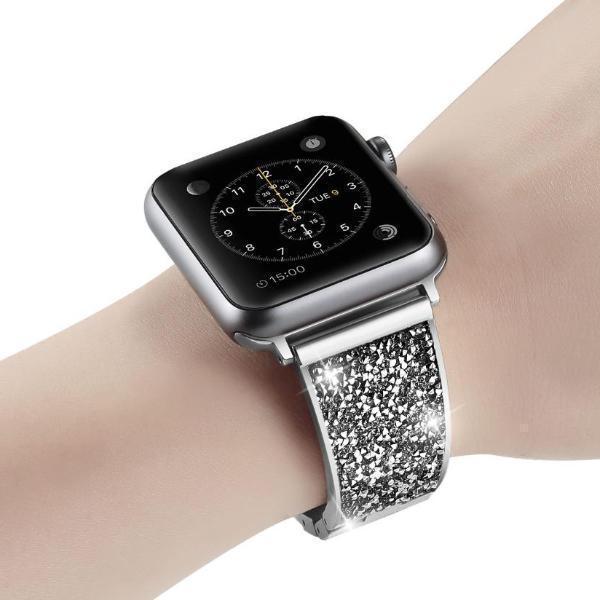 Apple Silver / 42mm / 44mm Apple Watch Series 5 4 3 2 Band, Rose gold, Silver or Black Luxury Watchbands Stainless Steel Bracelet Srap 38mm, 40mm, 42mm, 44mm