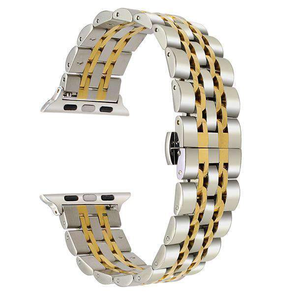 Apple Silver Gold / 38mm Apple watch band link sport strand Stainless Steel Watchband for iWatch  44mm/ 40mm/ 42mm/ 38mm Series 1 2 3 4  Bracelet strap Black Rose Gold Silver