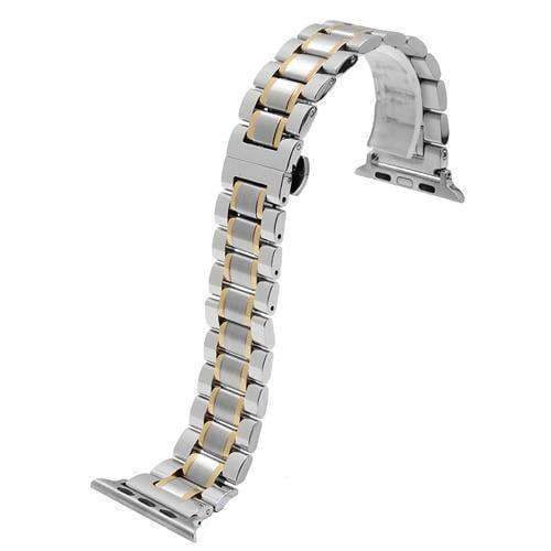 Apple Silver Light Brown / 38mm/40mm Hot sell quality stainless steel watchbands black gold bracelet with adapter fit apple watch Series 1 2 3 4 44mm/ 40mm/ 42mm/ 38mm