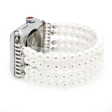 Apple Simulated Pearls Apple Watch Strap 38mm/42mm Beads Watchband For iWatch Women Elastic Bracelet Wrist Band