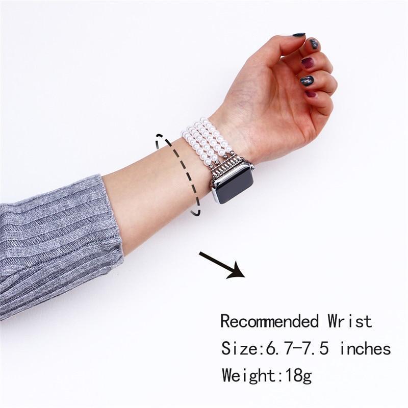 Apple Simulated Pearls Apple Watch Strap 38mm/42mm Beads Watchband For iWatch Women Elastic Bracelet Wrist Band