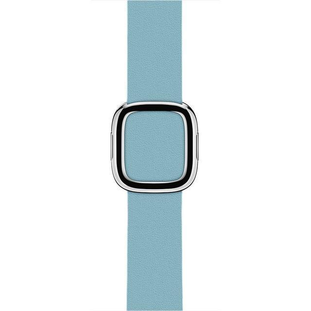 Apple Sky Blue / 44MM Rose gold Modern Buckle Leather Band for Apple Watch 44mm 40mm  42mm 38mm Replacement Wristband for iWatch Series 4 3 2