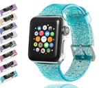Apple Sport Soft glitter Silicone Strap For Apple Watch Series 5 4 3 2 1 44mm 40mm 42mm 38mm Band Replacement Strap Wristband For iWatch Band - US Fast shipping