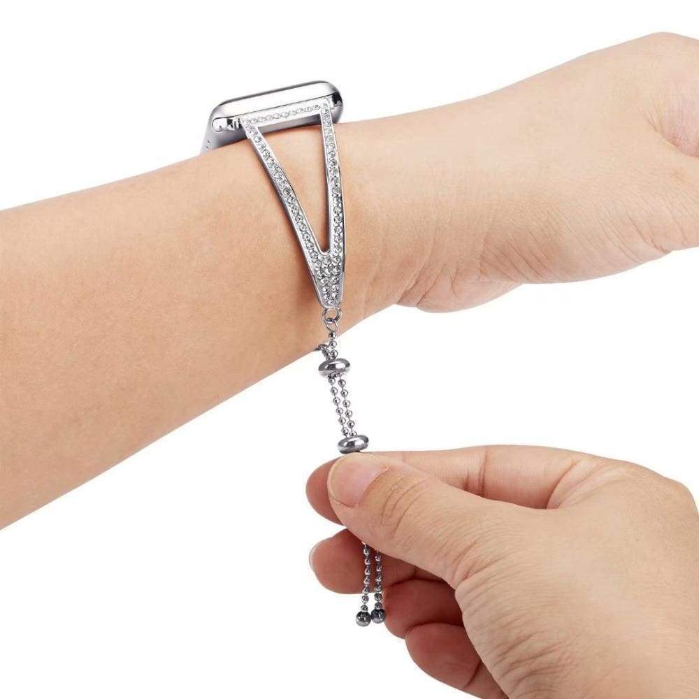 Apple Watch Band bling Cuff, Rose gold, Crystal Diamond Strap fits 42mm 38mm  Stainless Steel Bracelet bangle for Iwatch Series 4 3 2 1