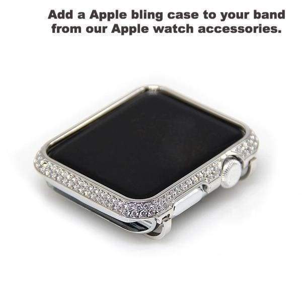 Apple Watch Band bling Cuff, Rose gold, Crystal Diamond Strap fits 42mm 38mm  Stainless Steel Bracelet bangle for Iwatch Series 4 3 2 1