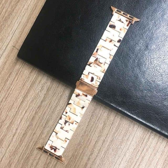 Apple White / 40mm Apple Watch Series 5 4 3 2 Band, Resin Watcband Ceramic Clock Belt 38mm, 40mm, 42mm, 44mm