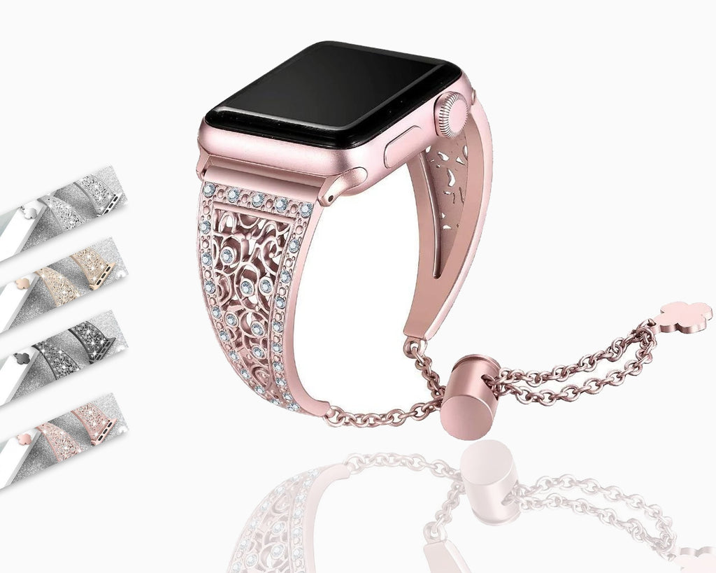 Apple Women Diamond Band For Apple Watch Series 4 3 2 1 stainless steel strap for iWatch 38mm 42mm 40mm 44mm Bracelet Wristband