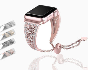 Apple Women Diamond Band For Apple Watch Series 4 3 2 1 stainless steel strap for iWatch 38mm 42mm 40mm 44mm Bracelet Wristband