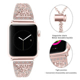 Apple Women Diamond Band For Apple Watch Series 4 3 2 1 stainless steel strap for iWatch 38mm 42mm 40mm 44mm Bracelet Wristband