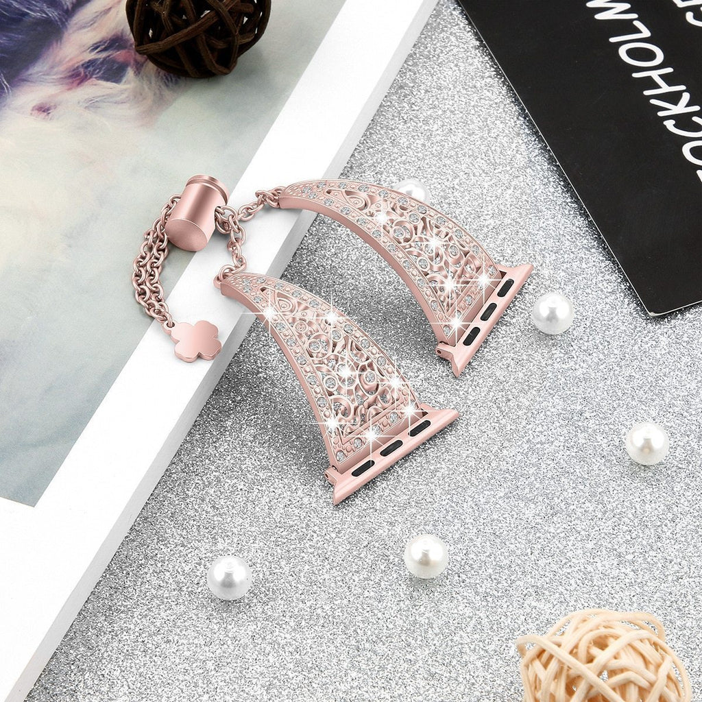 Apple Women Diamond Band For Apple Watch Series 4 3 2 1 stainless steel strap for iWatch 38mm 42mm 40mm 44mm Bracelet Wristband