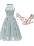 2PCS Top Seller 1950s Lace Dress & Ultra-high Heel Shoes