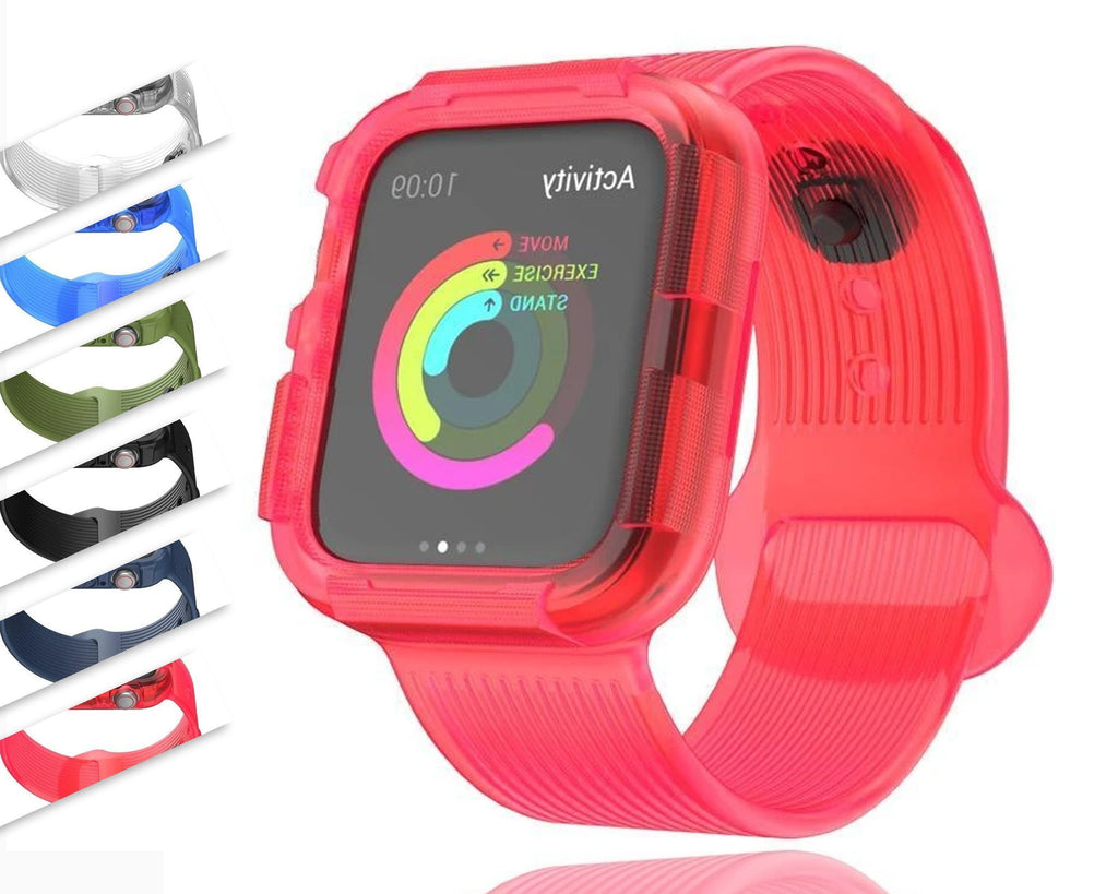 Home Anti fall case+strap for apple watch band 44mm 40mm Silicone Protector cover+bracelet for iwatch Apple watch 4 5 Accessories