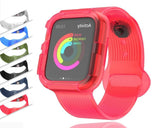 Home Anti fall case+strap for apple watch band 44mm 40mm Silicone Protector cover+bracelet for iwatch Apple watch 4 5 Accessories