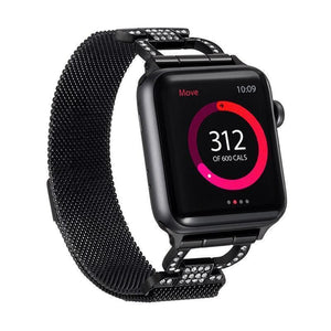 Home Milanese loop diamond strap for Apple watch band 44mm 40mm apple watch 4 5 3 stainless steel link bracelet iwatch band 42mm 38mm on AliExpress