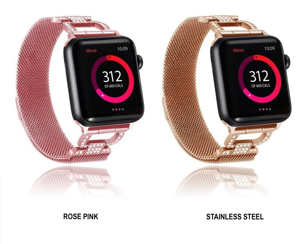 Home Milanese loop diamond strap for Apple watch band 44mm 40mm apple watch 5 4 3 2 1 stainless steel link bracelet iwatch band 42mm 38mm